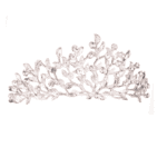 Νυφική Κορώνα- Τιάρα με κρύσταλλα  ύψους 6,50cm σε ασημί χρώμα