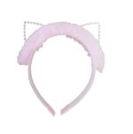 Στέκα Ροζ τούλι Cat ears με κρυσταλλάκια