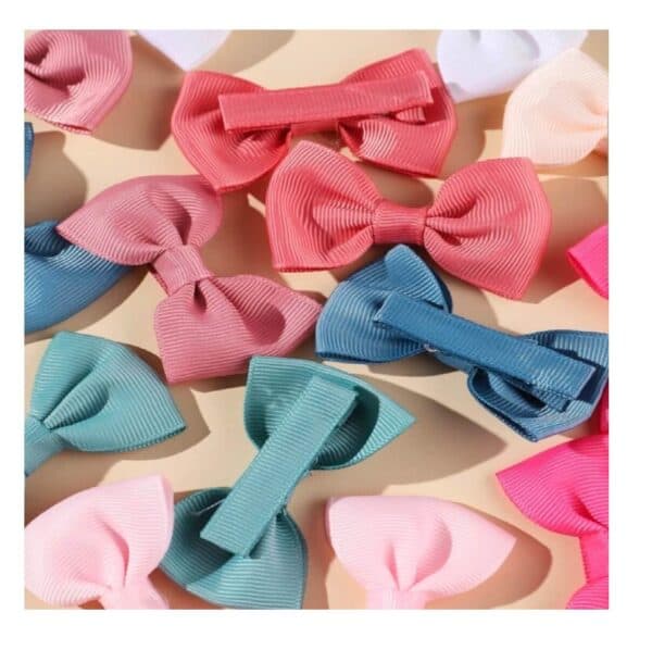 Παιδικό  Clip -Κοκαλάκι μαλλιών φιόγκος Bow με προστασία Pink 6cm - Image 2