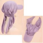 Γυναικείο Υφασμάτινο  Μαλακό Τουρμπάνι Καπέλο μαλλιών Dusty Purple - Image 2