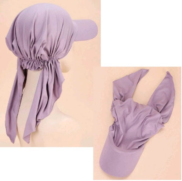 Γυναικείο Υφασμάτινο  Μαλακό Τουρμπάνι Καπέλο μαλλιών Dusty Purple - Image 2