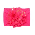 Παιδική- Βρεφική Μαλακή κορδέλα μαλλιών με μεγάλο λουλούδι 0-8 χρονών Fucshia