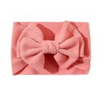 Παιδική- Βρεφική Μαλακή κορδέλα μαλλιών με μεγάλο φιόγκο 0 μηνών-2χρονών waffle Peach