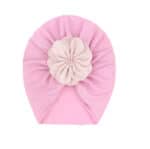 Παιδικό- Βρεφικό Μαλακό ελαστικό τουρμπάνι μαλλιών με μεγάλο λουλούδι  0-5 χρονών - Pink