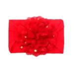 Παιδική- Βρεφική Μαλακή κορδέλα μαλλιών με μεγάλο λουλούδι 0-8 χρονών Red