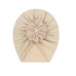 Παιδικό- Βρεφικό Μαλακό ελαστικό τουρμπάνι μαλλιών με μεγάλο λουλούδι  0-5 χρονών - Sand Beige