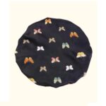 Γυναικείο  Μαλακό Τουρμπάνι ύπνου bonnet  μαλλιών - Black butterflies (Μαύρο) - Image 2
