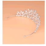 Νυφική Κορώνα- Τιάρα με κρύσταλλα  ύψους 6,50cm σε ασημί χρώμα - Image 4