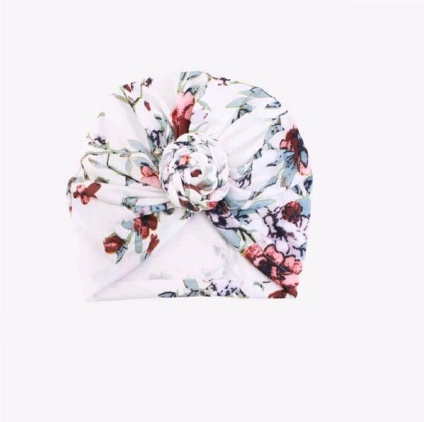 Γυναικείο Υφασμάτινο  Μαλακό Τουρμπάνι  μαλλιών  Donut White flower - Image 2