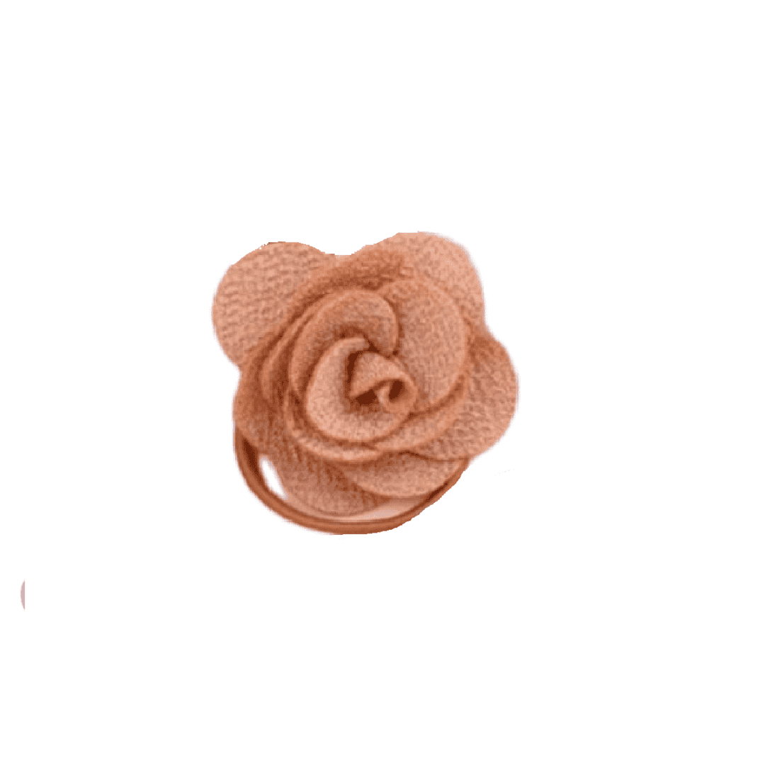 LIGHT-BROWN-ROSE-ELASTIC-TIE Παιδικό Λάστιχο - Κοκαλάκι μαλλιών Rose 5cm Light Brown - Image 1