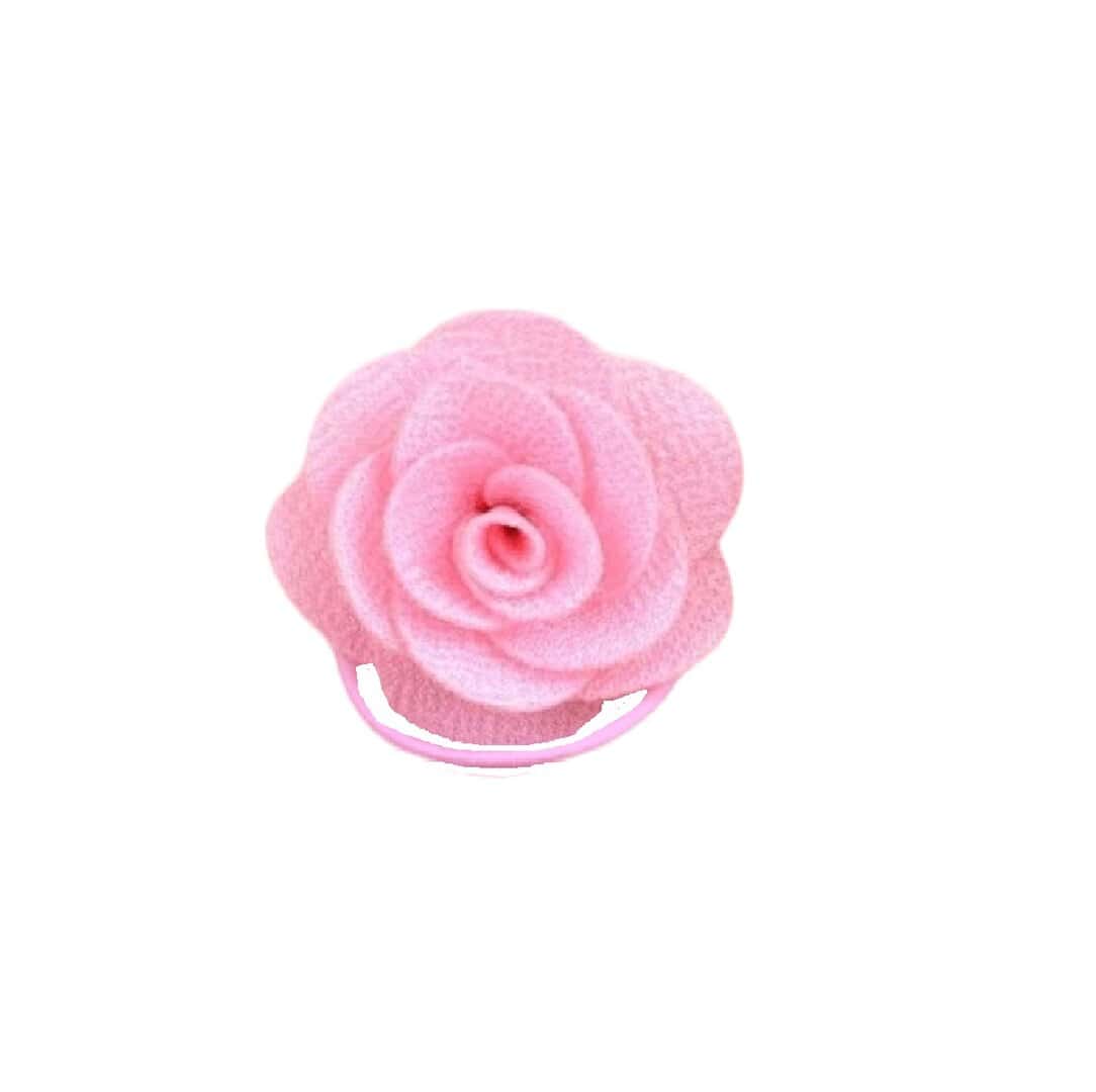 PINK-ROSE-ELASTIC-TIE-BABY Παιδικό Λάστιχο - Κοκαλάκι μαλλιών Rose 5cm Pink - Image 1
