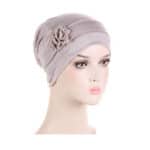 Γυναικείο Υφασμάτινο  Μαλακό Τουρμπάνι  μαλλιών Dark Beige flower (μπεζ)