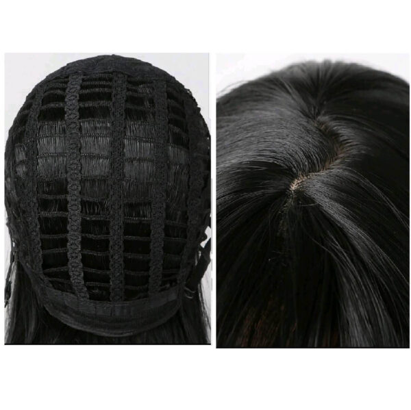 Γυναικεία περούκα συνθετική υψηλής ποιότητας - Μαύρο χρώμα 14 inches - Image 2