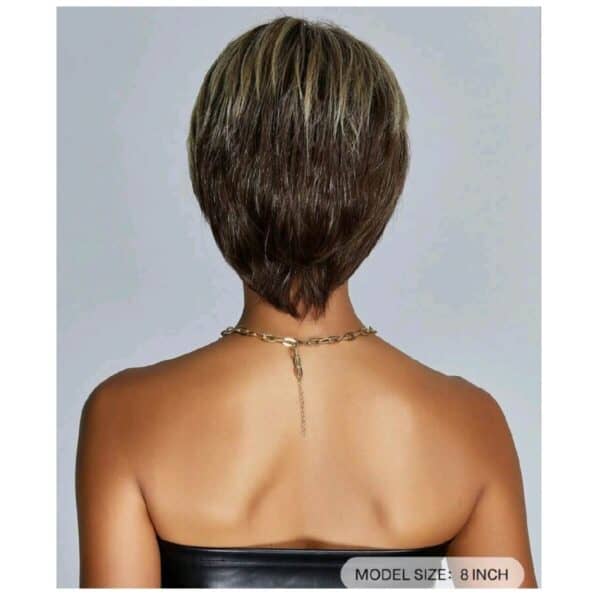 Γυναικεία περούκα συνθετική υψηλής ποιότητας Ξανθό- καστανό χρώμα 8 inches - Image 2