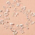 Νυφικό  '' σύρμα '' με κρύσταλλα και πέρλες ασημί 50 cm - Image 2