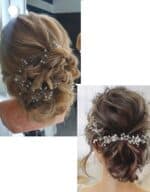 Νυφικό  '' σύρμα '' με κρύσταλλα και πέρλες ασημί 50 cm - Image 3