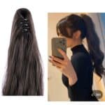 Ποστίς Αλογοουρά curly Ponytail συνθετική τρίχα υψηλής ποιότητας με κλάμερ - Καστανό σκούρο χρώμα 24 inches - Image 2