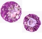 Γυναικείο Υφασμάτινο  Μαλακό Τουρμπάνι  μαλλιών Ύπνου Bonnet Floral Puprle - Image 2