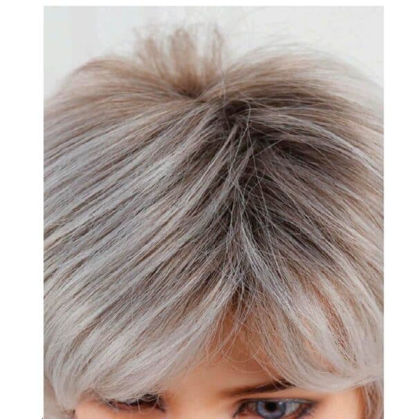Γυναικεία περούκα  συνθετική υψηλής ποιότητας Grey κοντό 8 inches - Image 3
