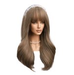 Γυναικεία περούκα σε καστανό χρώμα συνθετική υψηλής ποιότητας 22 inches