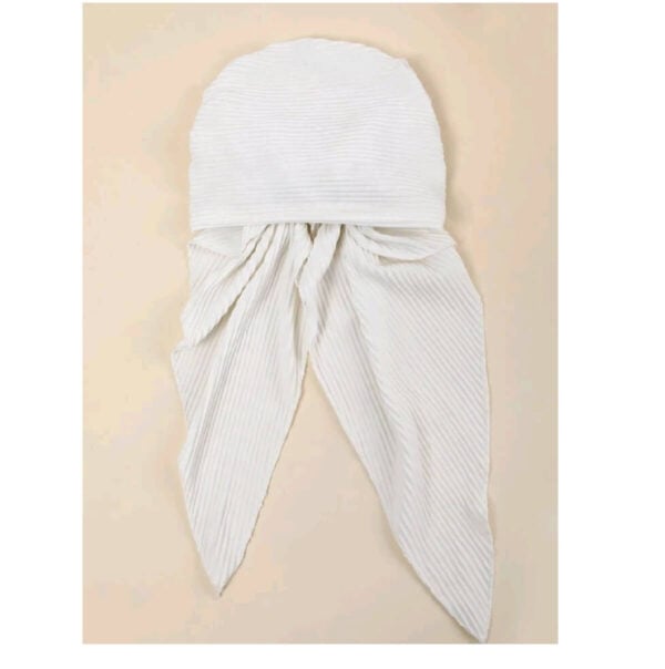 Γυναικείο Υφασμάτινο  Μαλακό Τουρμπάνι  μαλλιών Only White Long - Image 2