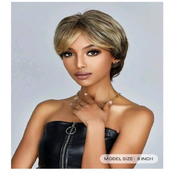 Γυναικεία περούκα συνθετική υψηλής ποιότητας Ξανθό- καστανό χρώμα 8 inches - Image 3