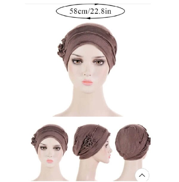 Γυναικείο  Μαλακό Τουρμπάνι  μαλλιών - all Black flower (Μαύρο) - Image 2