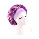 Γυναικείο Υφασμάτινο  Μαλακό Τουρμπάνι  μαλλιών Ύπνου Bonnet Floral Puprle