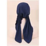 Γυναικείο Υφασμάτινο  Μαλακό Τουρμπάνι  μαλλιών navy blue long ( Μπλε) - Image 2