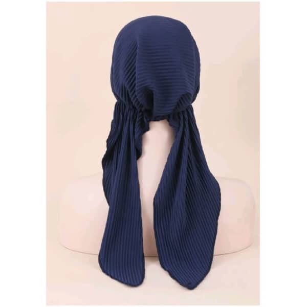 Γυναικείο Υφασμάτινο  Μαλακό Τουρμπάνι  μαλλιών navy blue long ( Μπλε) - Image 2