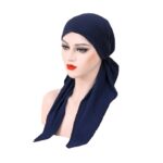Γυναικείο Υφασμάτινο  Μαλακό Τουρμπάνι  μαλλιών navy blue long ( Μπλε)