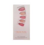 Press-on Nails Ψεύτικα νύχια σετ nail art 24 Τμχ  + 1 extra κόλλα- Peach  Flowers