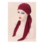 Γυναικείο Υφασμάτινο  Μαλακό Τουρμπάνι  μαλλιών  bordeux Only Long - Image 3