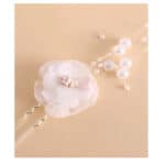 Σετ φουρκέτα 3 τμχ λευκό- ιβουάρ λουλούδι με πέρλες - Image 2