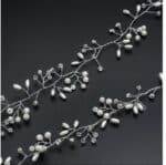 Νυφικό '' σύρμα '' με κρυσταλλάκια και πέρλες 100 cm ασημί χρώμα - Image 3