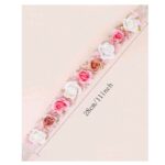 Παιδικό-βρεφικό  στεφάνι κορδέλα με τριαντάφυλλα και δαντέλα για βάφτιση - Image 2