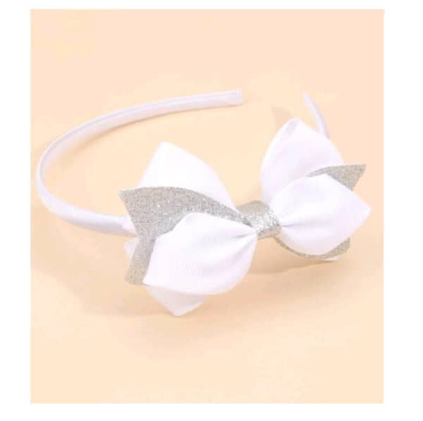 Στέκα Παιδική-βρεφική Λευκή με ασημί glitter Βάφτισης- παρανυφάκι - Image 2