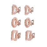 Σετ 6 τμχ Γυναικείο fashion clip- Κλάμερ  μεταλλικό Gold 2cm