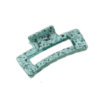 Γυναικείο fashion clip- Κλάμερ  κοκάλινο Green Dots 8 cm