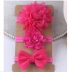 Σετ 3τμχ Παιδική- Βρεφική Μαλακή κορδέλα  Fucshia 0-7 χρονών - Image 2