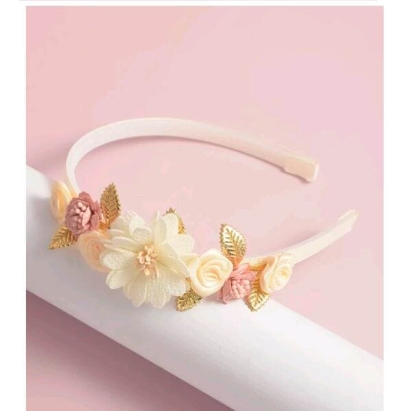 Στέκα Παιδική-βρεφική Ιβουάρ με χρυσά φύλλα Βάφτισης- παρανυφάκι - Image 2