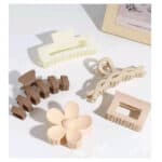 Γυναικείο fashion clip- Κλάμερ  κοκάλινο Beige 11cm - Image 2