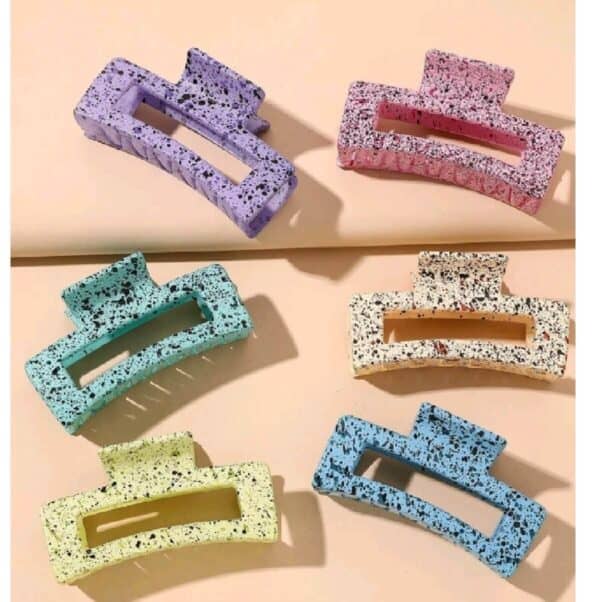 Γυναικείο fashion clip- Κλάμερ  κοκάλινο Purple Dots 8 cm - Image 2