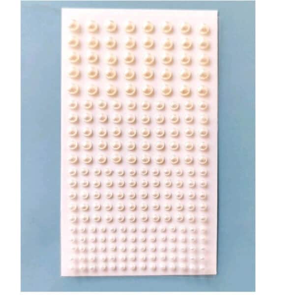 Καρτέλα με αυτοκόλλητα πέρλες λευκές για χτένισμα σε διάφορα μεγέθη - Image 3