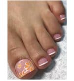 Pedicure Press-on Nails Ψεύτικα νύχια σετ nail art 24 Τμχ  + 1 extra κόλλα- French Flowers - Image 2