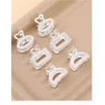 Σετ 6 τμχ Γυναικείο fashion clip- Κλάμερ  μεταλλικό Silver 2cm - Image 2