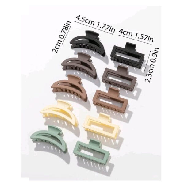 Σετ 2 τμχ Γυναικείο fashion clip- Κλάμερ  κοκάλινο Brown 4cm - Image 2