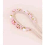 Παιδικό-βρεφικό  στεφάνι κορδέλα με τριαντάφυλλα και δαντέλα για βάφτιση - Image 3