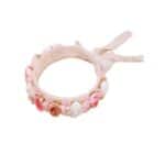 Παιδικό-βρεφικό  στεφάνι κορδέλα με τριαντάφυλλα και δαντέλα για βάφτιση