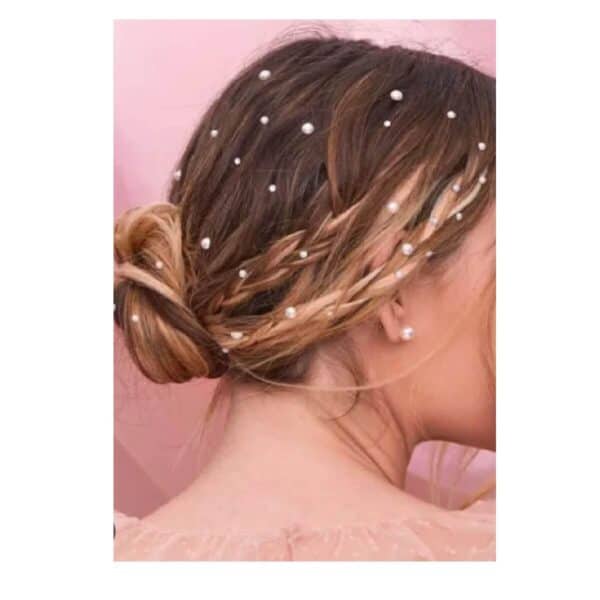 Καρτέλα με αυτοκόλλητα πέρλες λευκές για χτένισμα σε διάφορα μεγέθη - Image 2